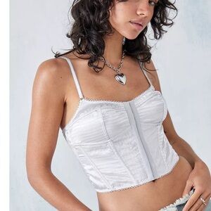 Out From Under Corey Satin Top Stitch Corset Top